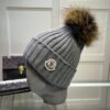 MCL Pom Pom Beanie Grey/Red Wool - Hat