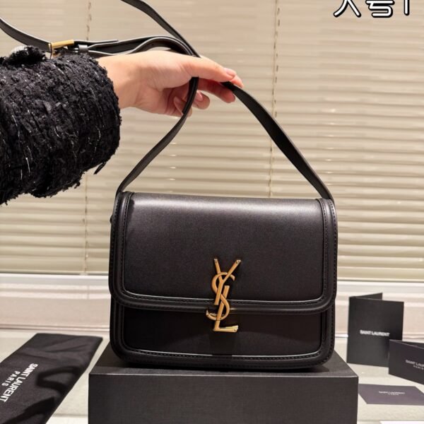 YSL Solferino Medium Black Leather - Bag