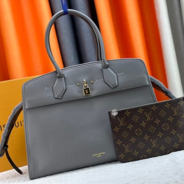 LV City Steamer Large Grey Leather - Bag