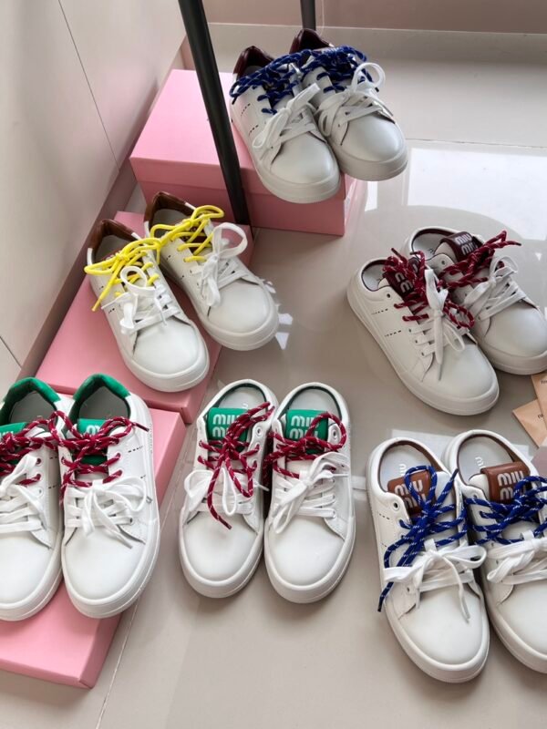 MIU Logo Lace-Up Sneakers White – Sneaker