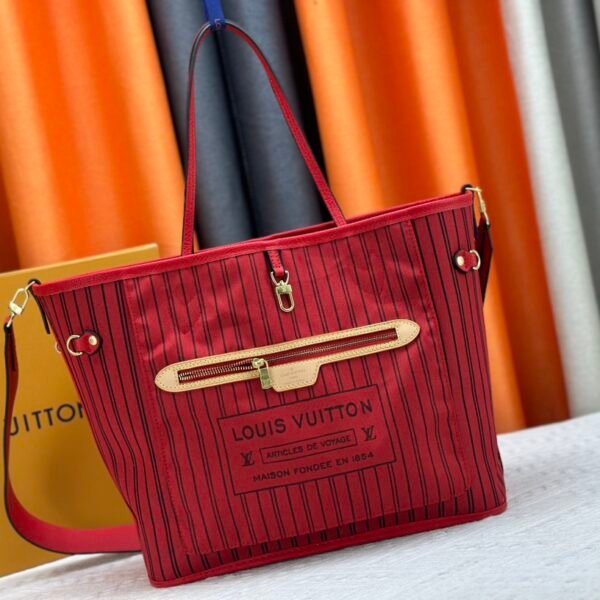 LV Neverfull MM Red Canvas - Bag