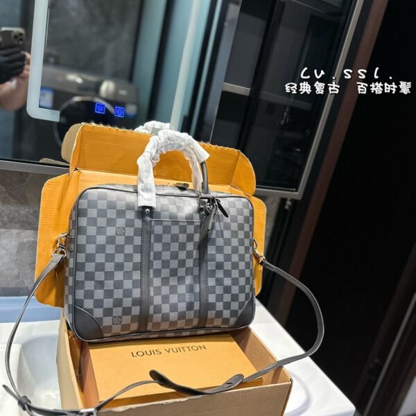 LV Porte-Documents Voyage Damier Graphite/Monogram Eclipse/Monogram Macassar - Bag