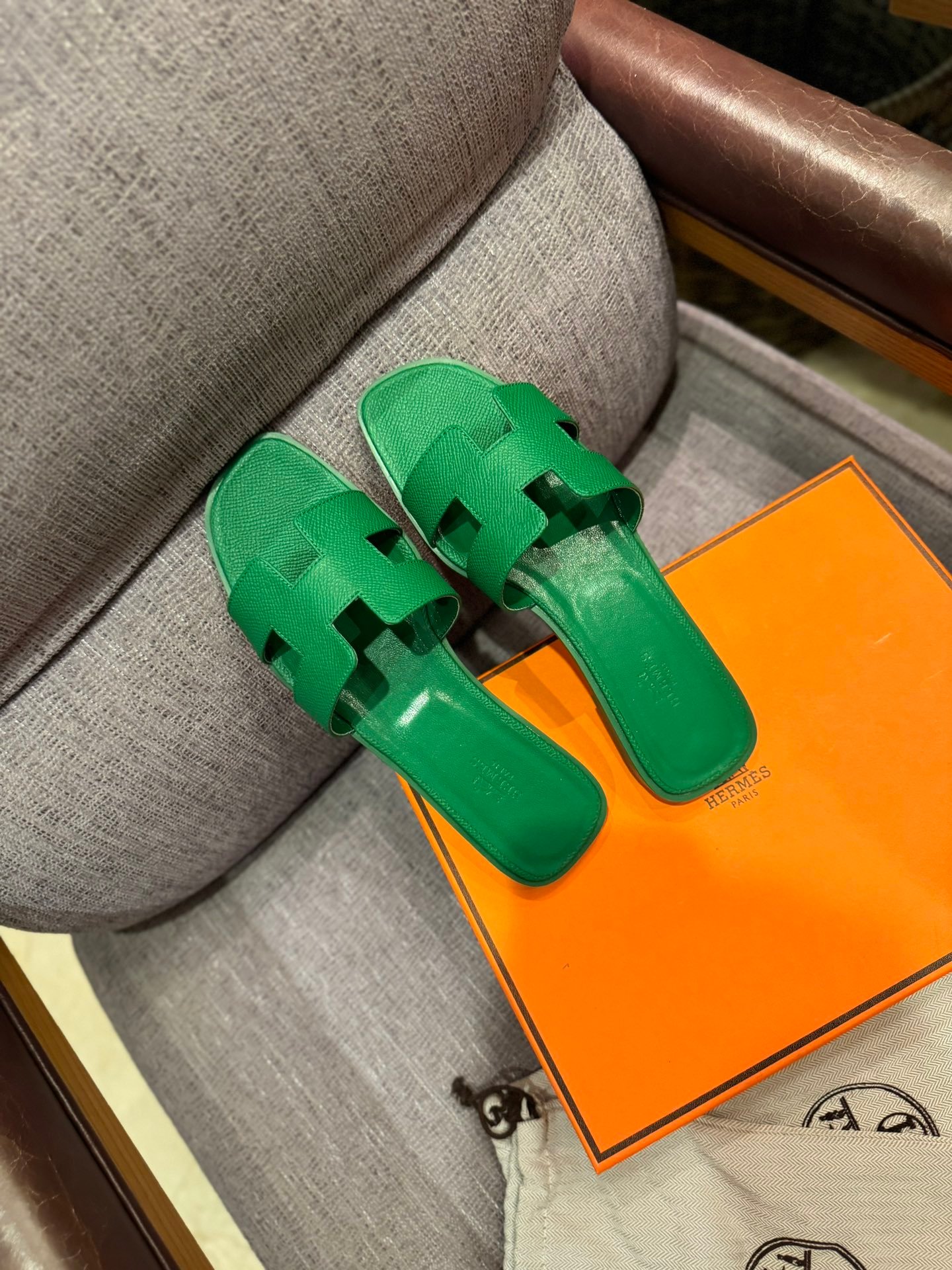 HM Oran Sandals Green Leather - Sandals - Image 3