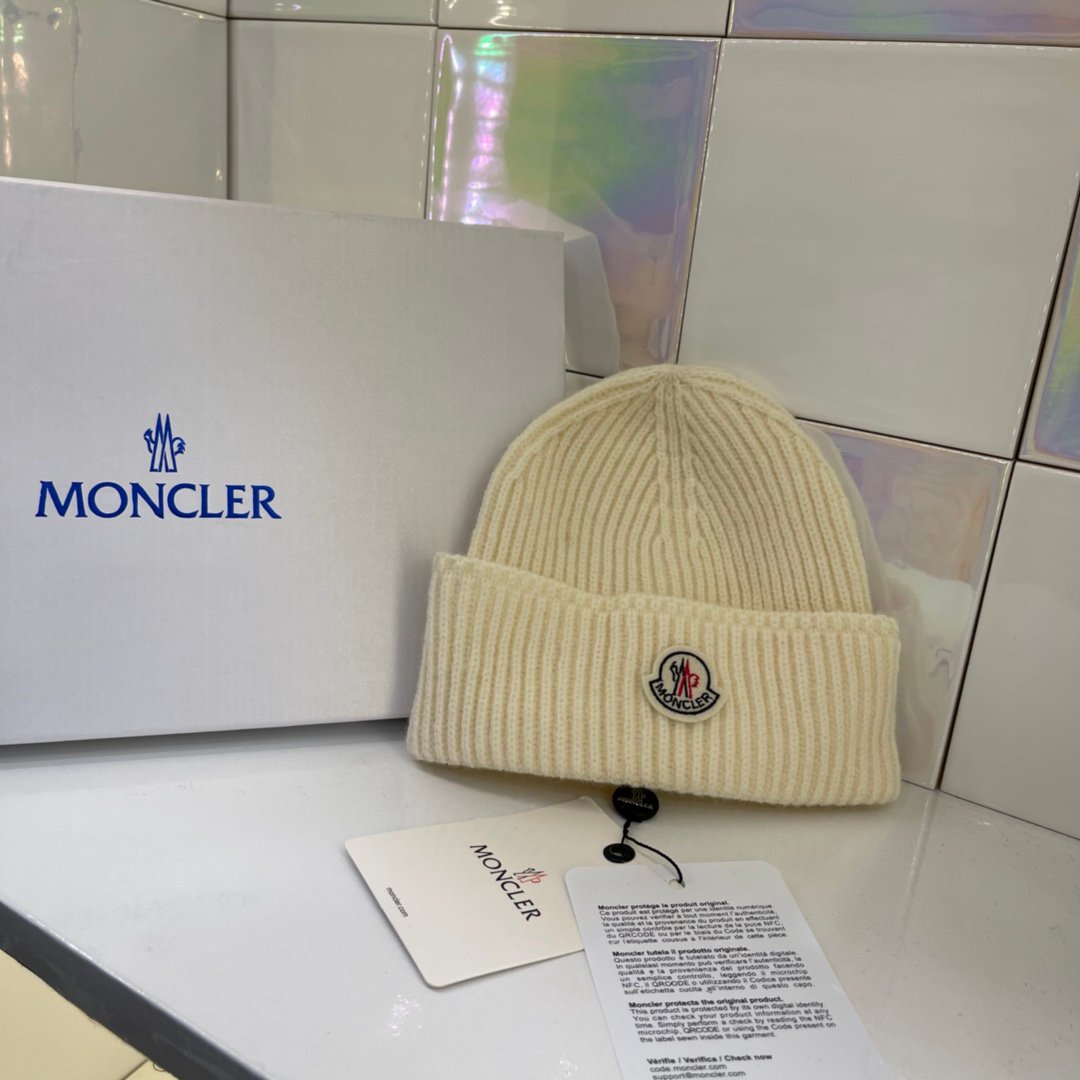 MCL Ribbed Beanie Black/White/Cream Wool - Hat - Image 3