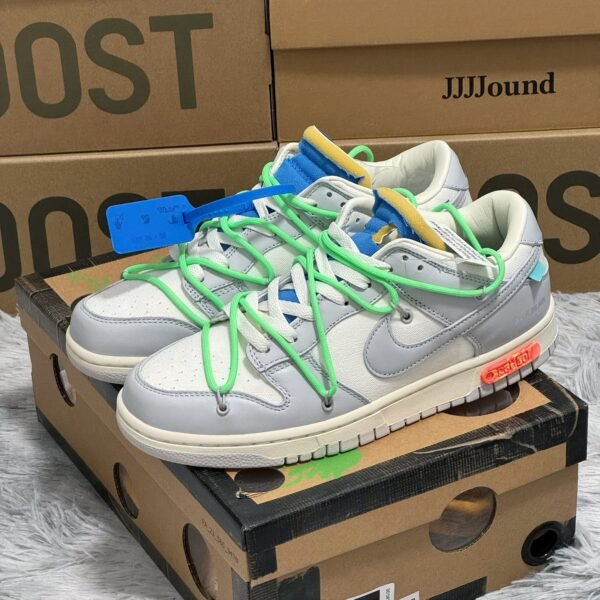 NK Dunk Low OW Lot 49 10 White/Gray - Sneakers