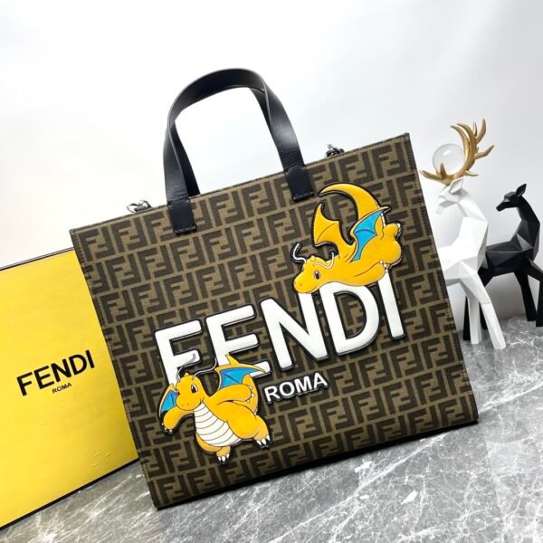 FD Year of the Dragon Shopping Bag Brown Monogram - Bag