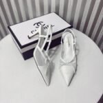 CC Slingback Pumps White Leather – Heels