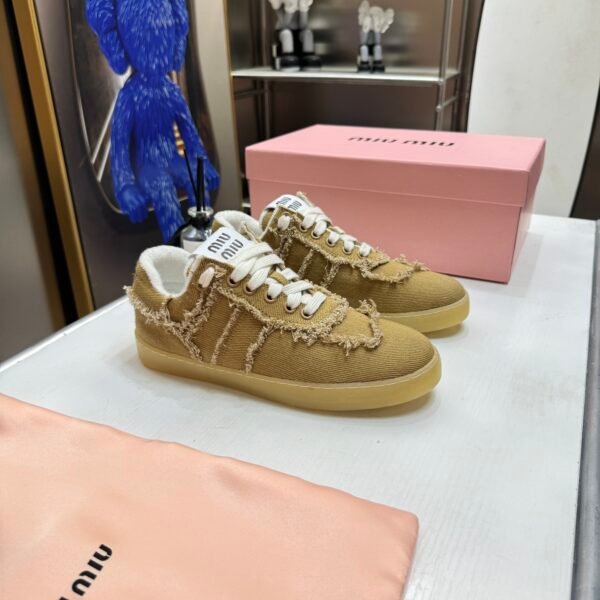 MIU Fringed Canvas Sneakers - Sneakers