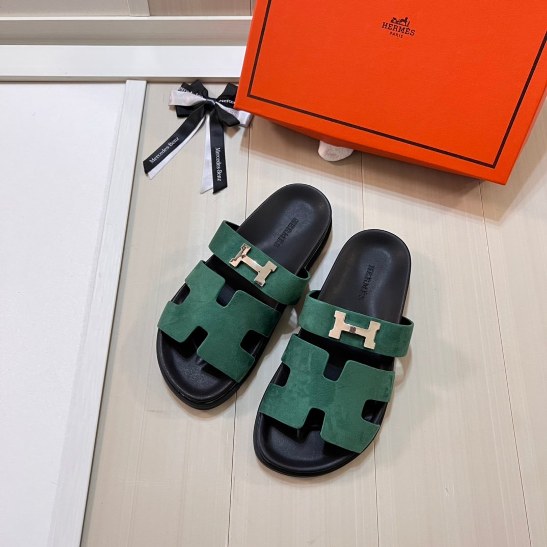 HM Izmir Green Suede - Slides - Image 2