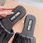 MIU Quilted Square Toe Slides – Slide