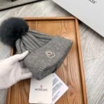 MCL Pom Pom Beanie Grey Wool – Hat – Red