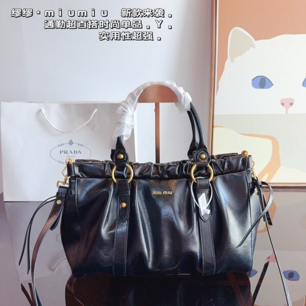 MIU Matelassé Nappa Leather Black - Bag