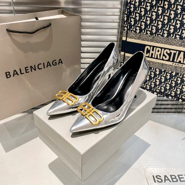 BAL BB Pointy Toe Pumps Silver - Heels