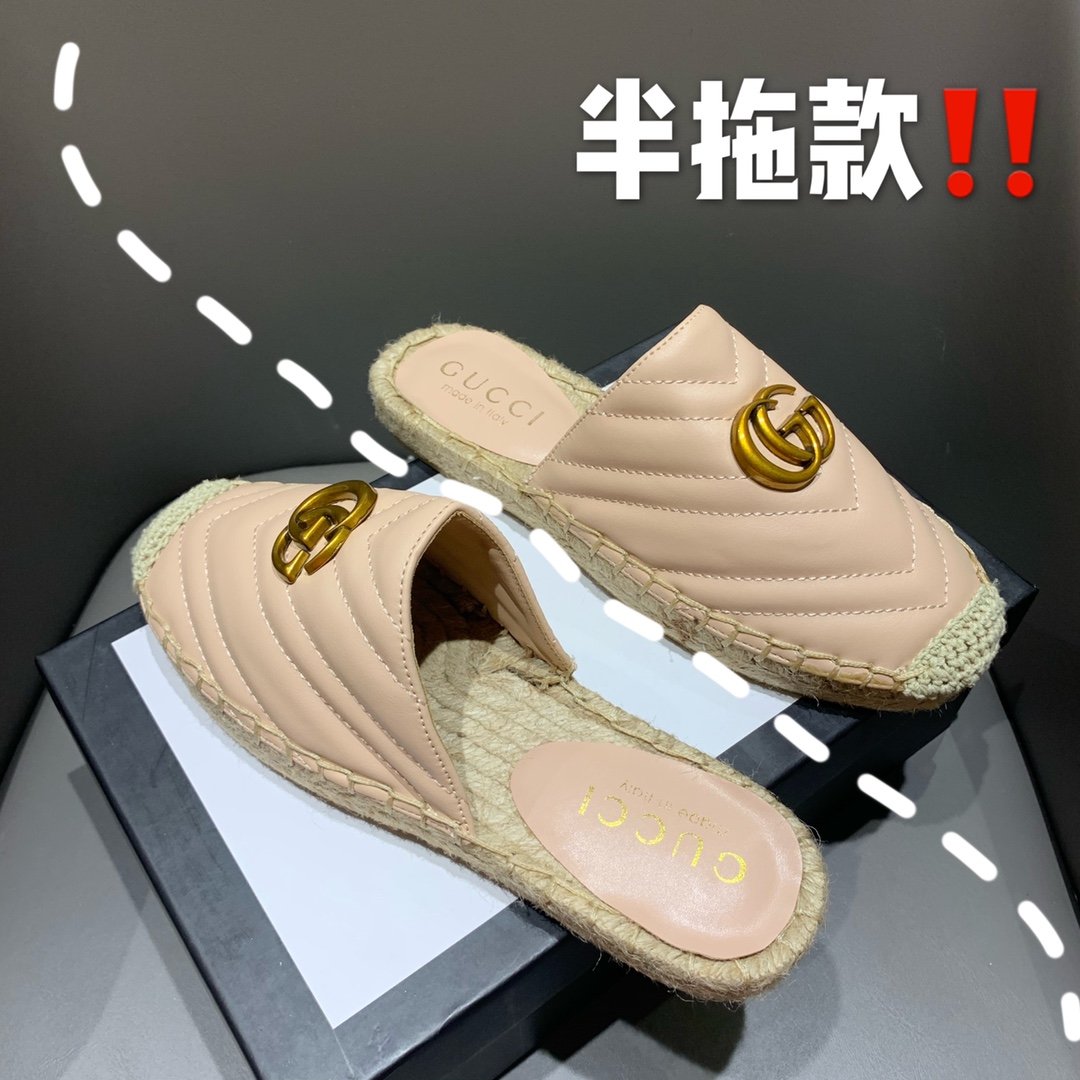 GG GG Marmont Espadrille Beige Leather - Shoes - Image 4