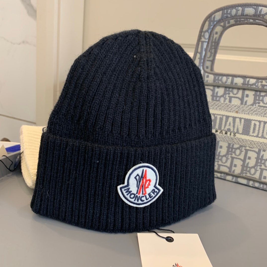 MCL Logo Patch Beanie Navy Wool - Hat - Image 4