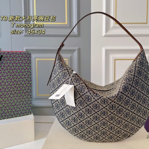 TB Canvas Tmonogram Big Moon Pea Bag