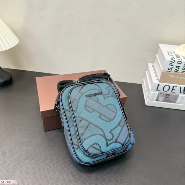 BBR Monogram Stripe E-Canvas Camera Bag Blue - Bag