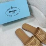 PR Woven Raffia Slides – Slides – Red