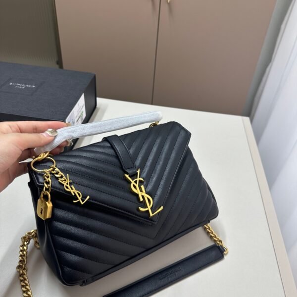 YSL Solferino Medium Black Leather - Bag