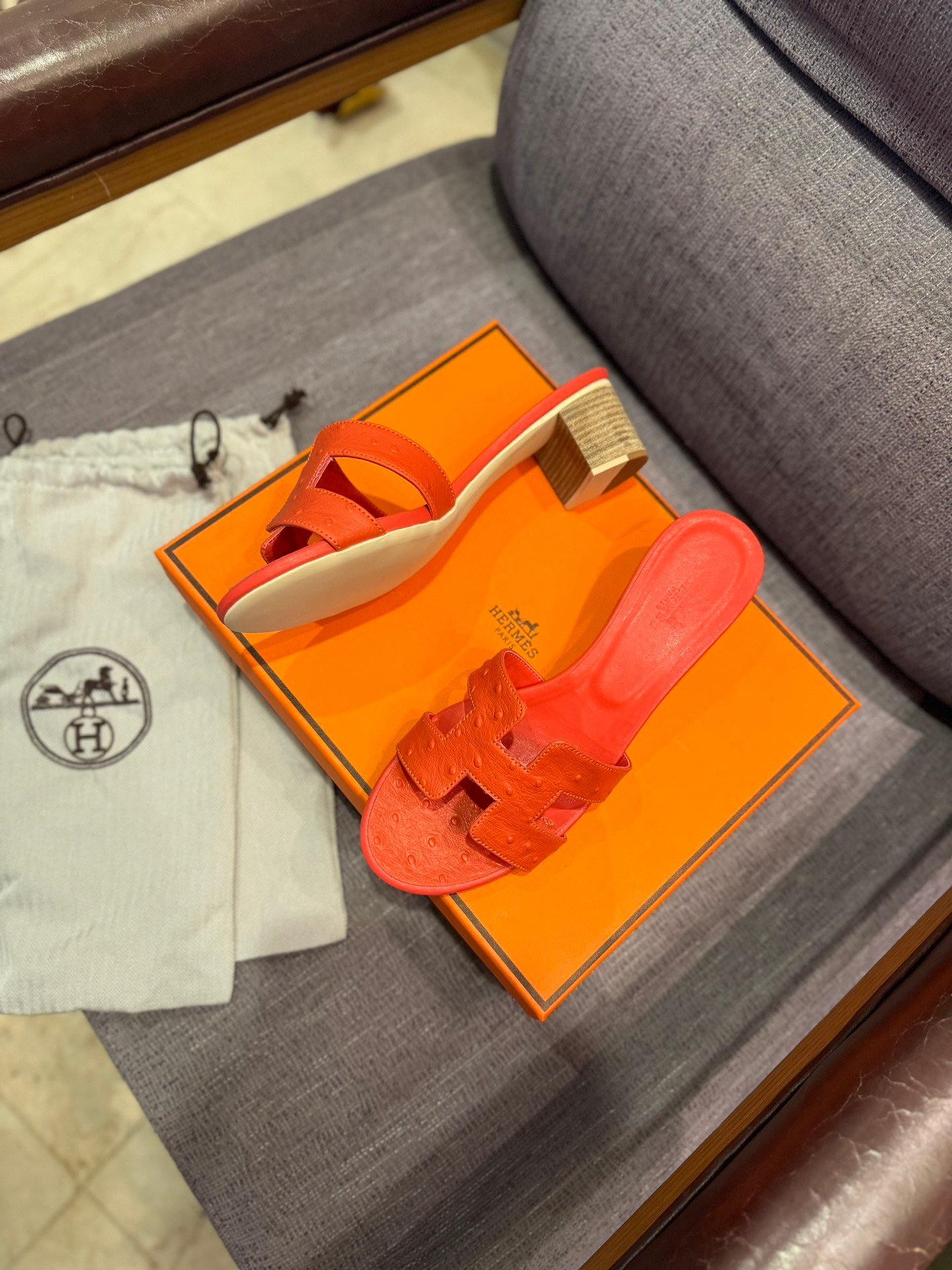 HM Oran Sandals Orange Suede - Sandals - Image 3