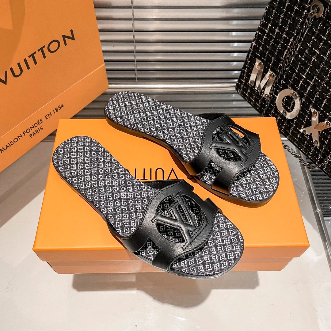 LV Paseo Flat Comfort Sandal Black/Monogram - Sandals - Image 2