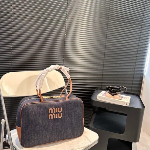MIU Denim and Leather Briefcase Denim and Leather - Bag