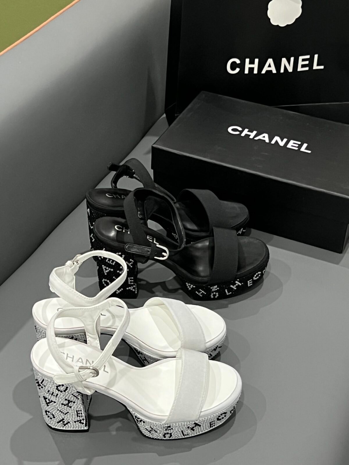 CC Rhinestone Chunky Heel Sandals – Heels — 4