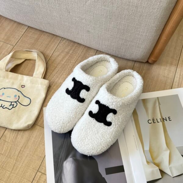 ```CEL Triomphe Shearling Slippers - Shoes```