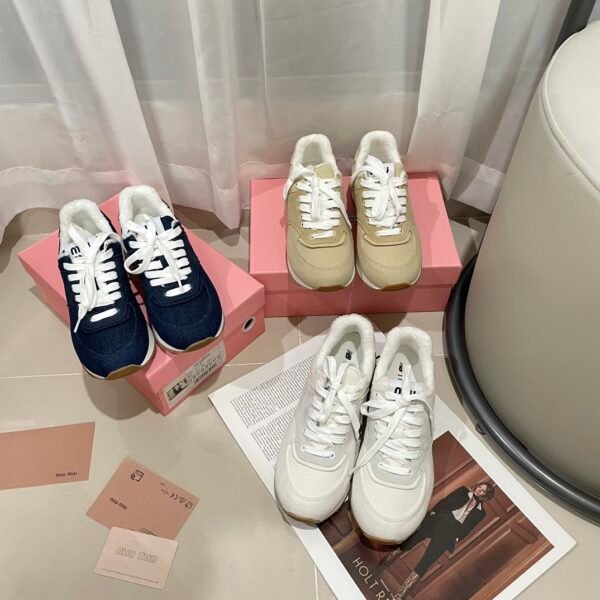 MIU Shearling Lined Sneakers - Sneakers