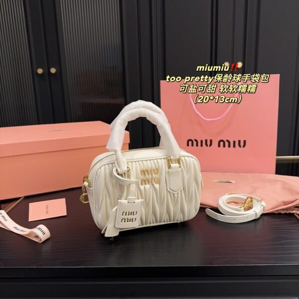 MIU Wander Matelassé White Leather - Bag