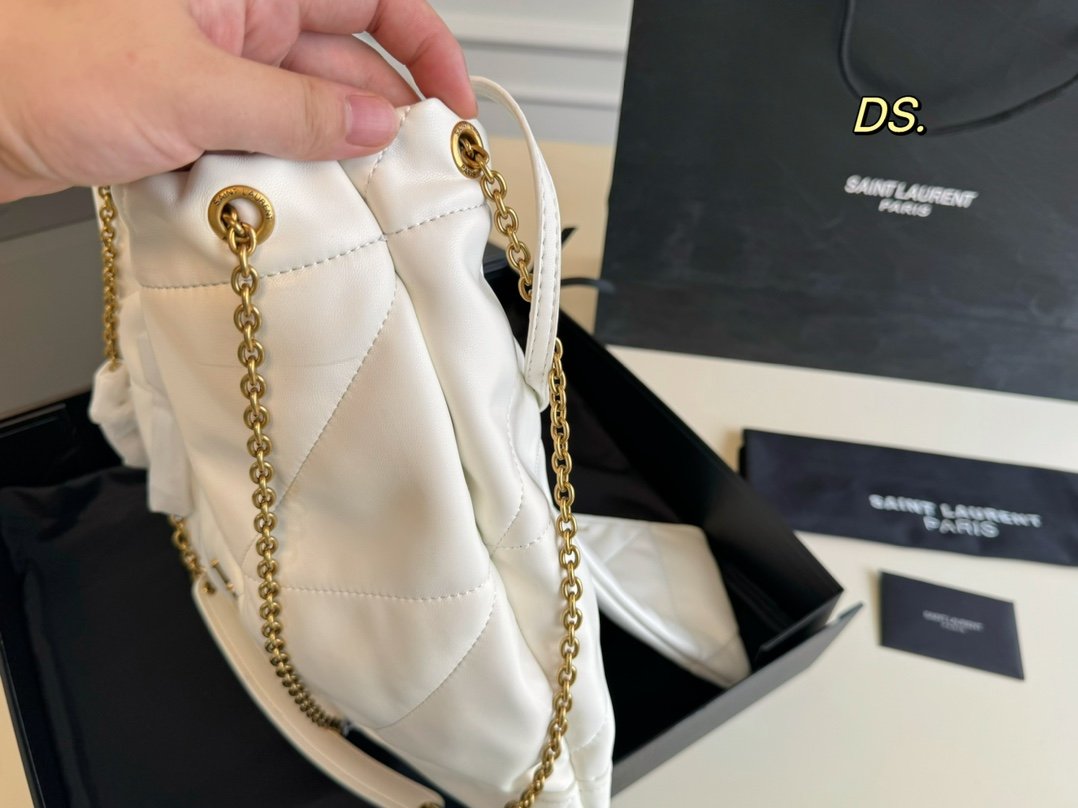 YSL Jamie Puffer White Leather - Bag - Image 6