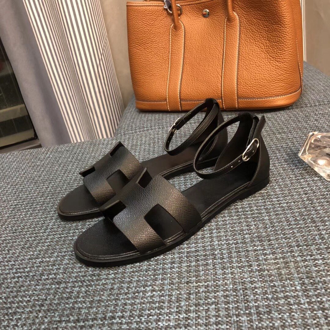 HM Oran Sandals Black Leather - Sandals - Image 2
