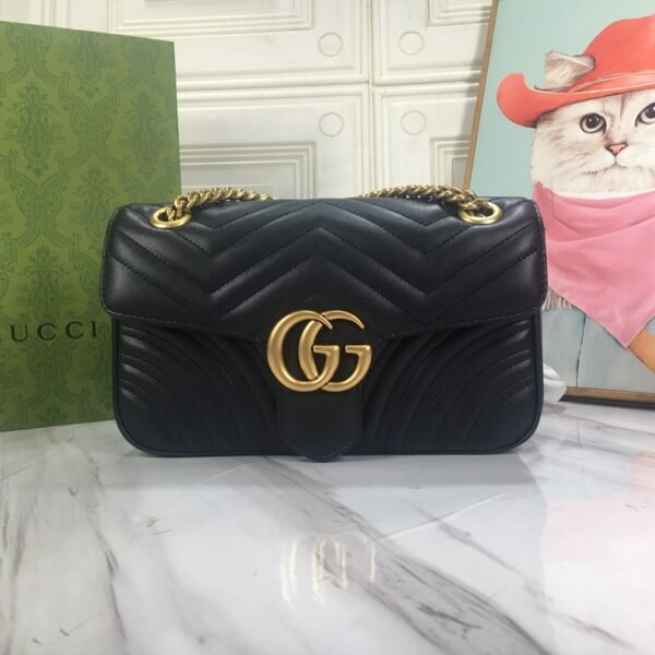 GG Marmont Matelassé Small Black Leather - Bag