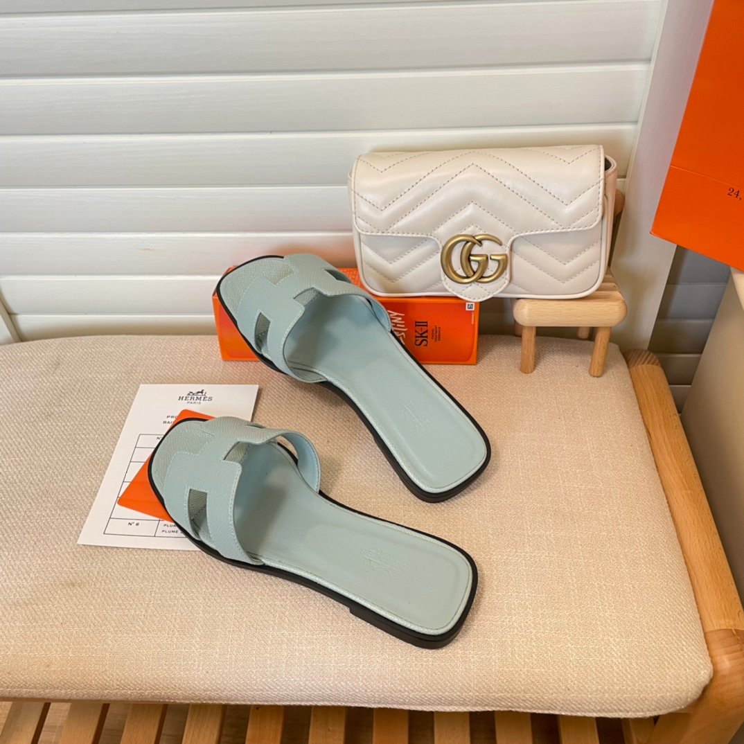 HM Oran Sandals Blue Leather - Sandals - Image 9