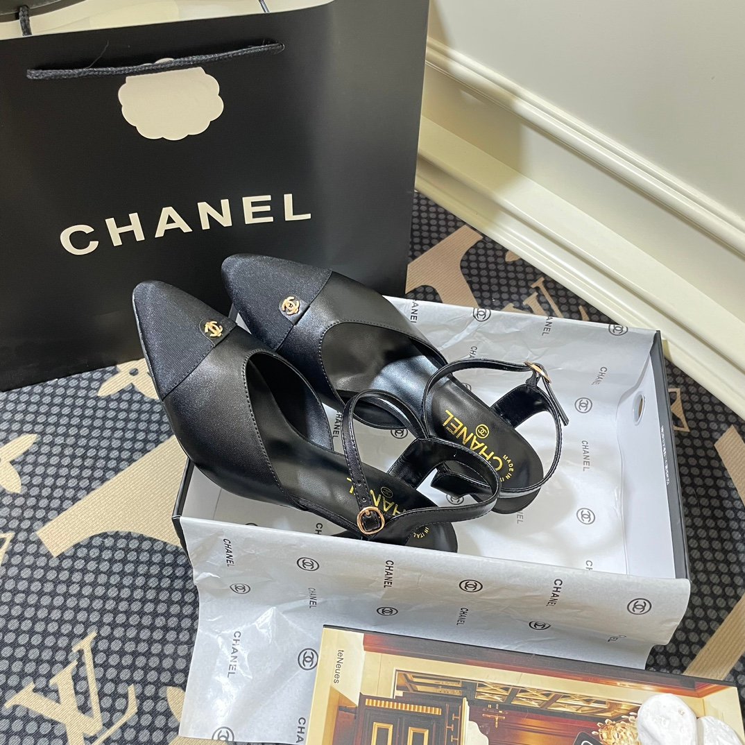 CC Slingback Pumps Black Satin - Heels - Image 5