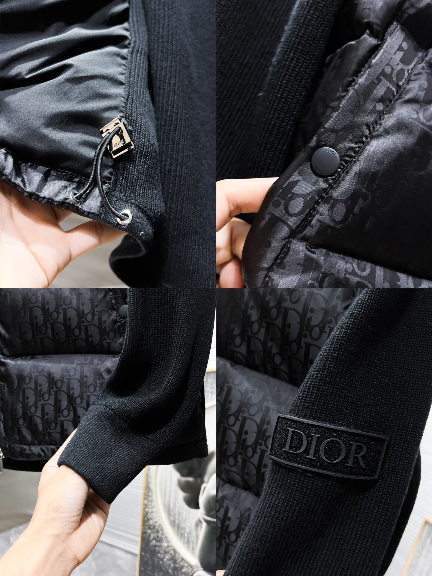 CD Oblique Knit Down Jacket Black - Jacket - Image 8