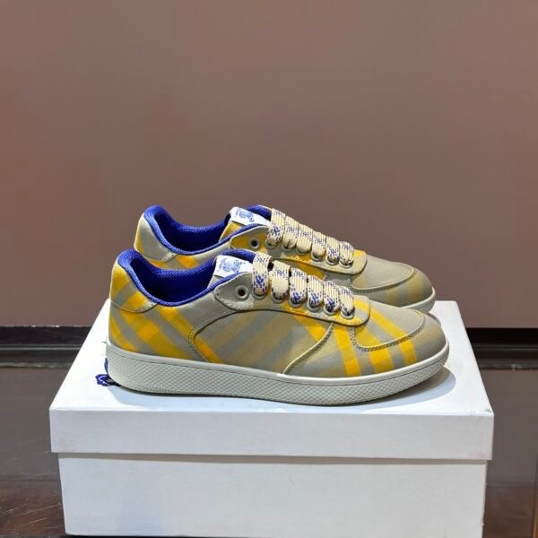 BBR Vintage Check Sneakers Yellow Plaid Canvas - Sneakers