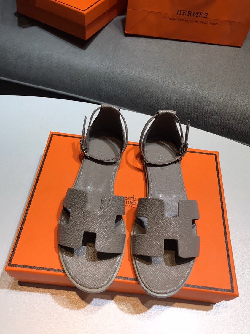 HM Oran Sandals Etoupe Leather - Sandals - Image 2