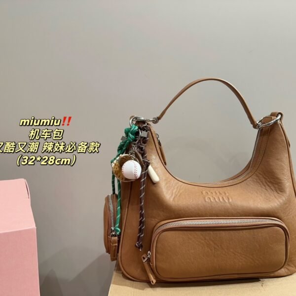 MIU Biker Bag Tan Leather - Bag