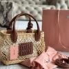 MIU Wicker Basket Bag Brown Leather - Bag