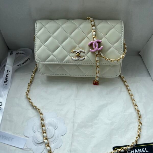 CC Wallet on Chain (WOC) White Lambskin - Bag