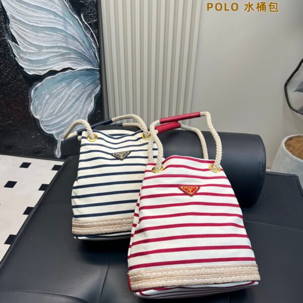 PR Canvas Stripe Bucket - Bag
