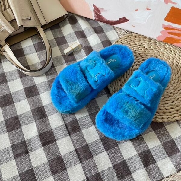 CEL Triomphe Shearling Slides - Slides