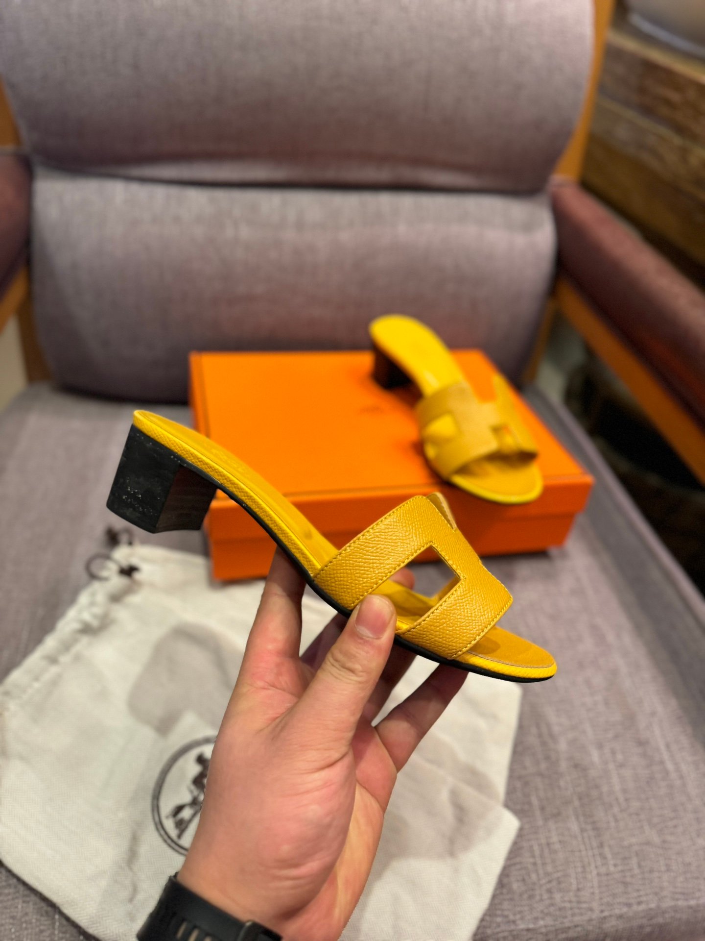 HM Oran Sandals Yellow Leather - Sandals - Image 5
