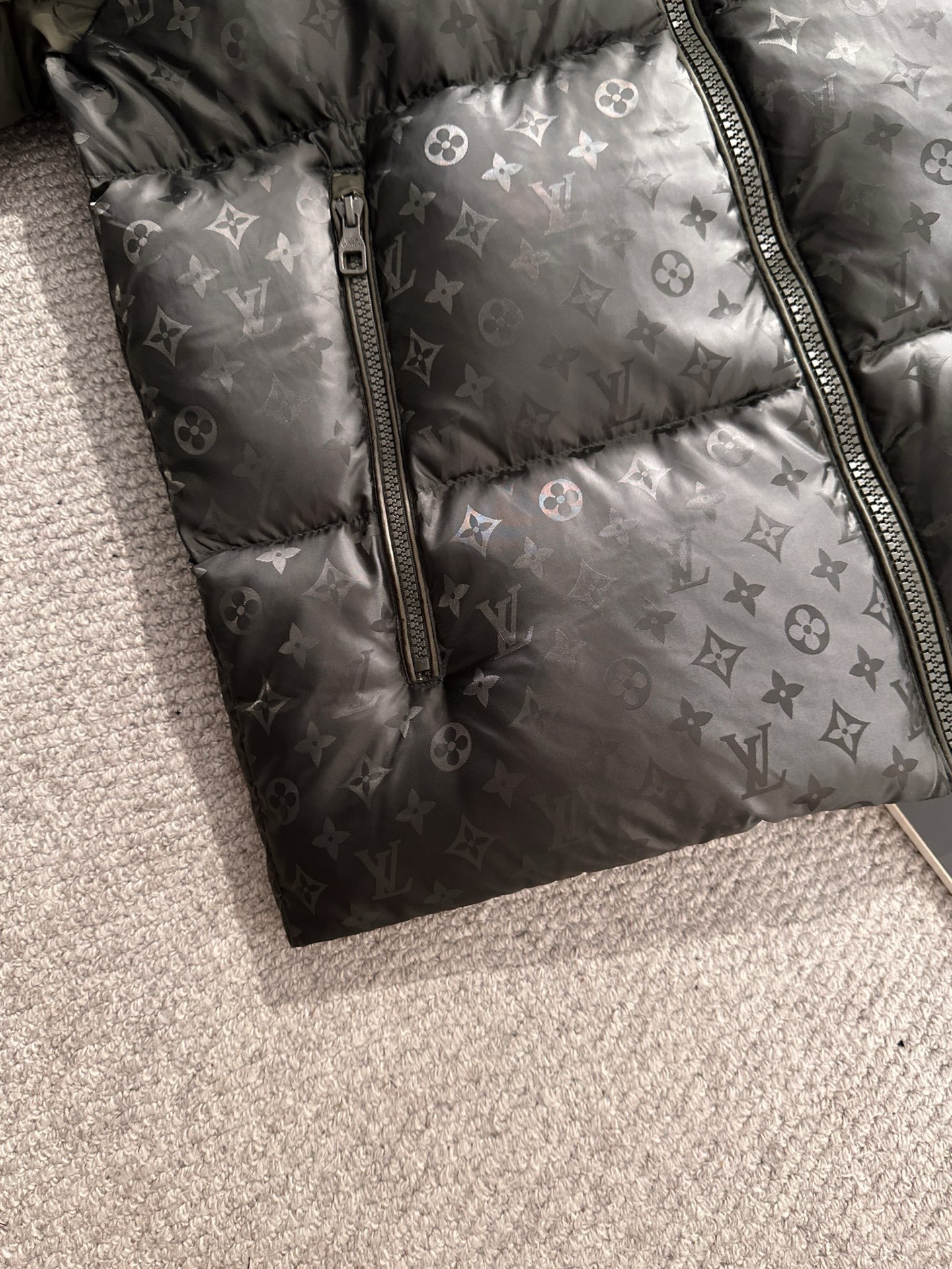 LV Monogram Puffer Jacket Black/Khaki - Jacket - Image 8