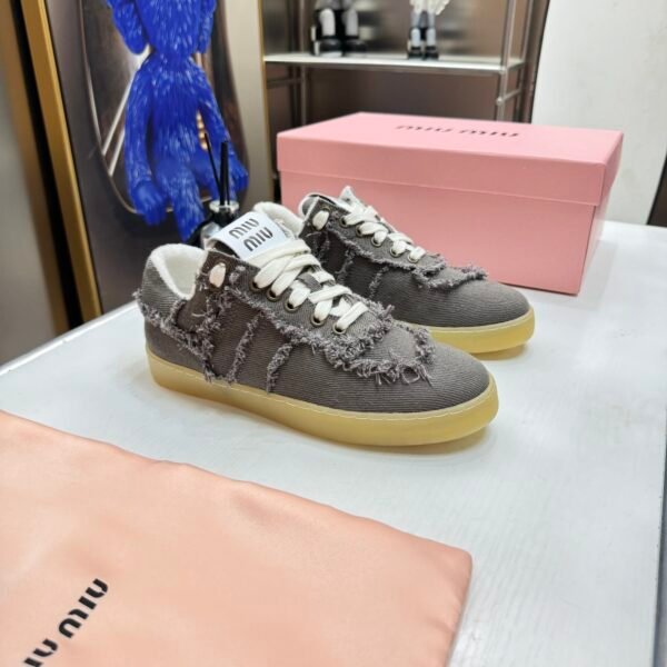 MIU Frayed Canvas Sneakers - Sneakers