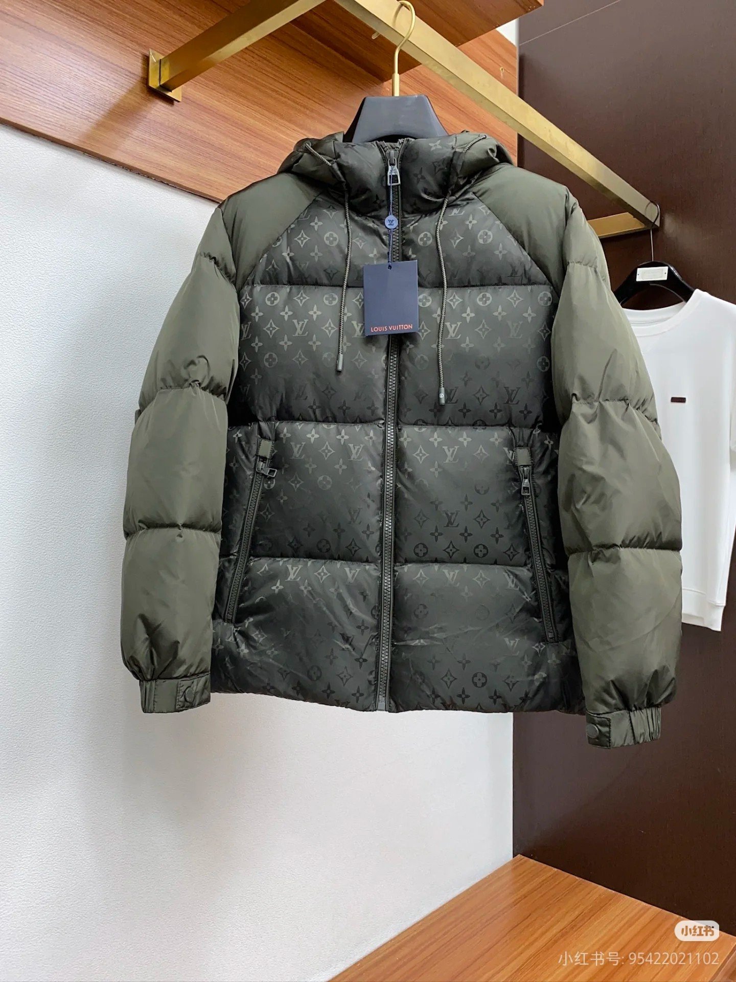 LV Monogram Puffer Jacket Black/Green - Jacket - Image 6