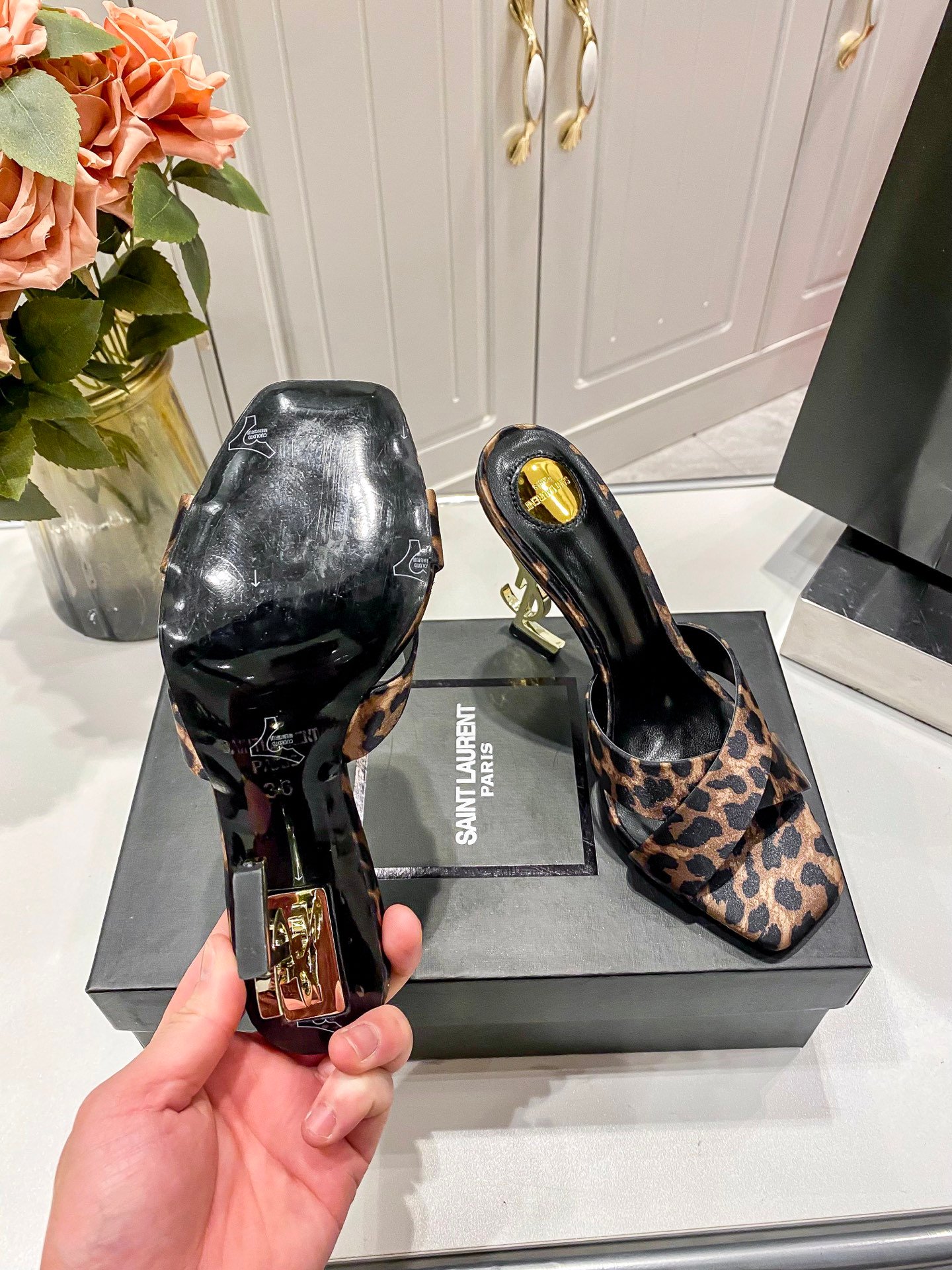 YSL Cassandra Leopard Print Leopard - Heels - Image 8