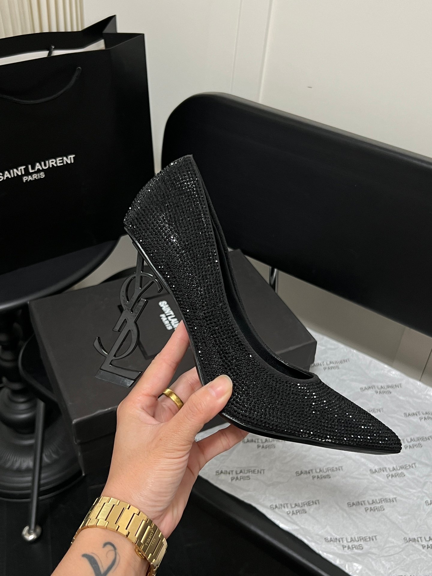 YSL Opyum Pumps Black Crystal - Heels - Image 7