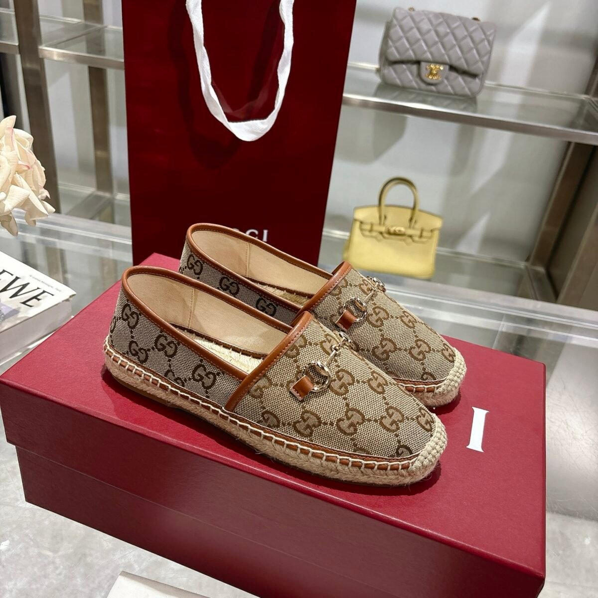 GG Horsebit Espadrille – Shoes – Burgundy